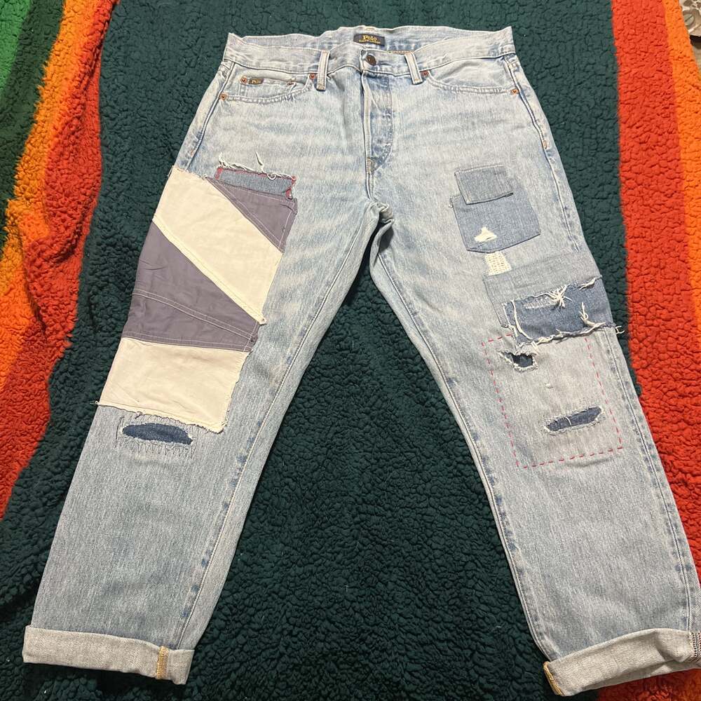 Polo Ralph Lauren The Avery Boyfriend Patchwork Jeans size 29